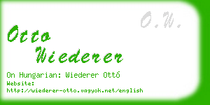 otto wiederer business card